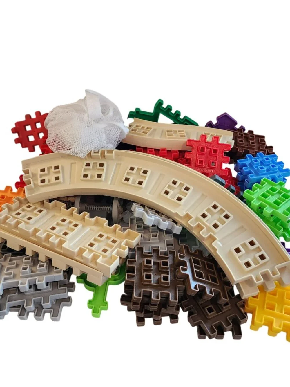 Retired Little Tikes Waffle Blocks Steam Train 81 Pieces NOT COMPLETE